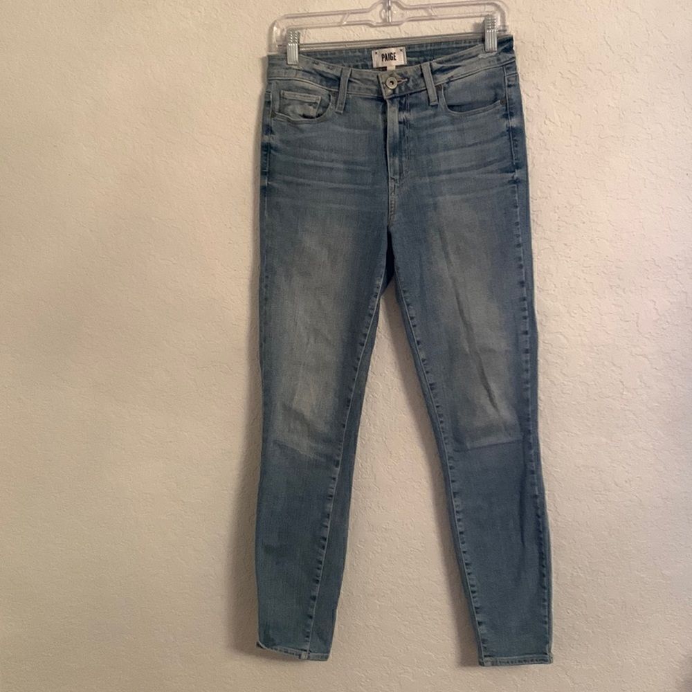 Paige Hoxton Ankle Light Wash Skinny Denim Jeans Size 28